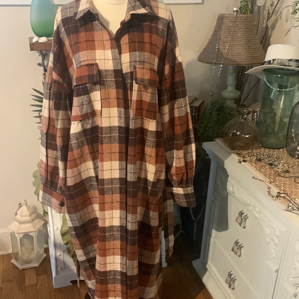 NWT Fashion Nova plaid shacket Size 3X